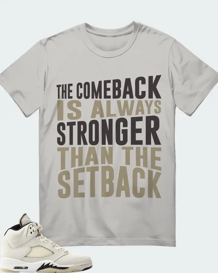 Jordan 5 Retro SE Sail Sneaker Matching Grey T-Shirt - The Comeback