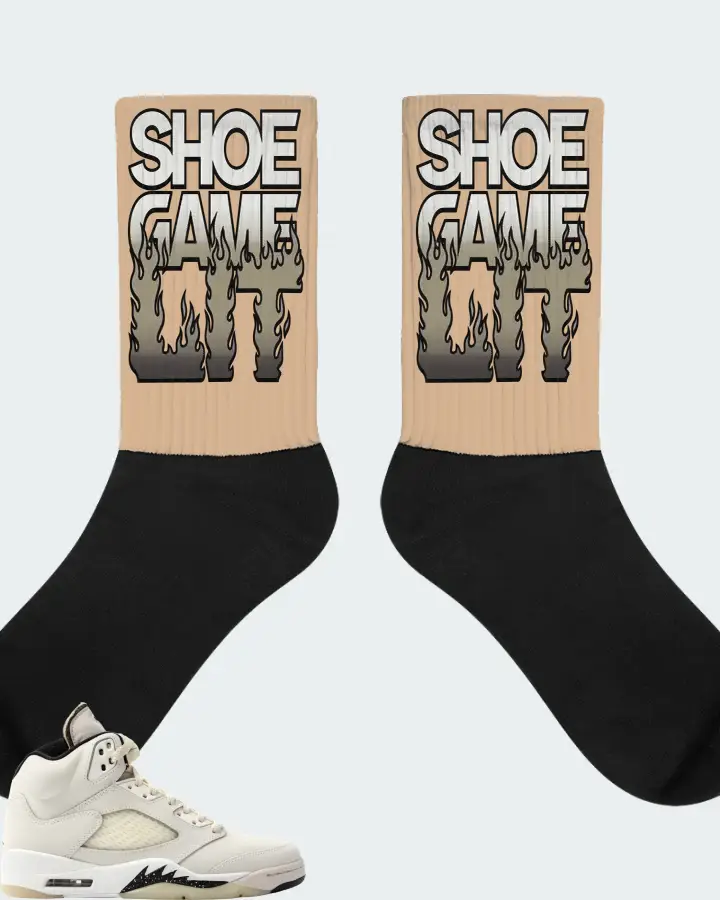 Jordan 5 Retro SE Sail Sneaker Matching Cream Socks - Shoe Game Lit Refreshed