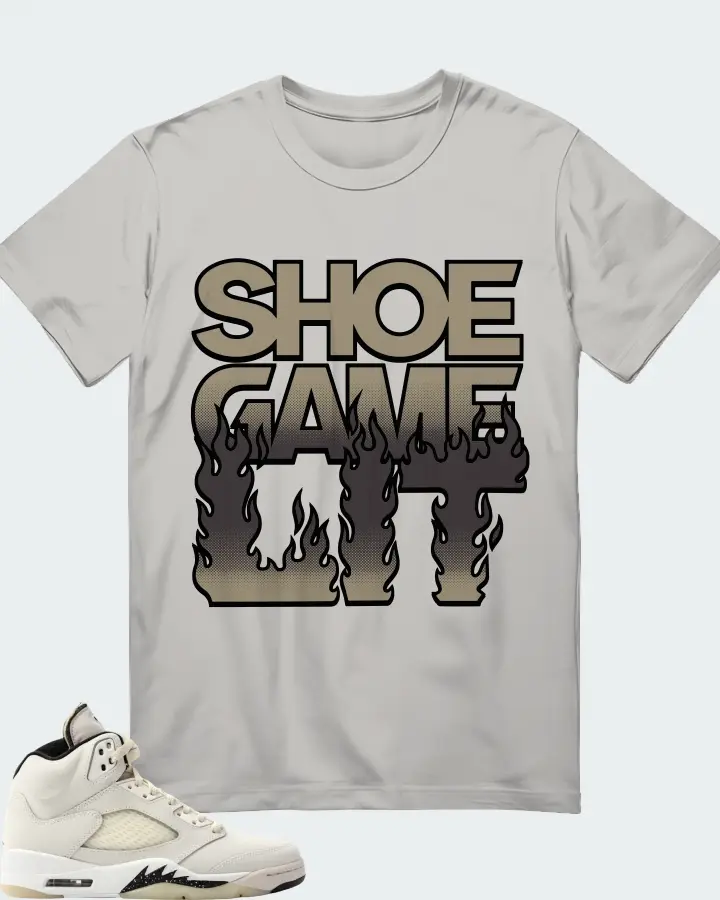 Jordan 5 Retro SE Sail Sneaker Matching Grey T-Shirt - Shoe Game Lit Refreshed