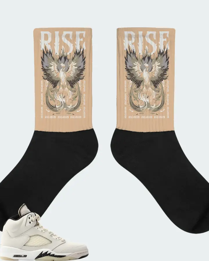 Jordan 5 Retro SE Sail Sneaker Matching Cream Socks - RISE