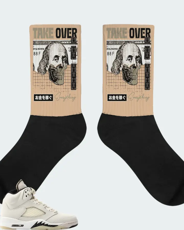 Jordan 5 Retro SE Sail Sneaker Matching Cream Socks - Take Over
