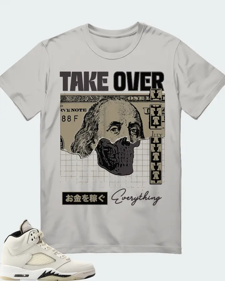 Jordan 5 Retro SE Sail Sneaker Matching Grey T-Shirt - Take Over