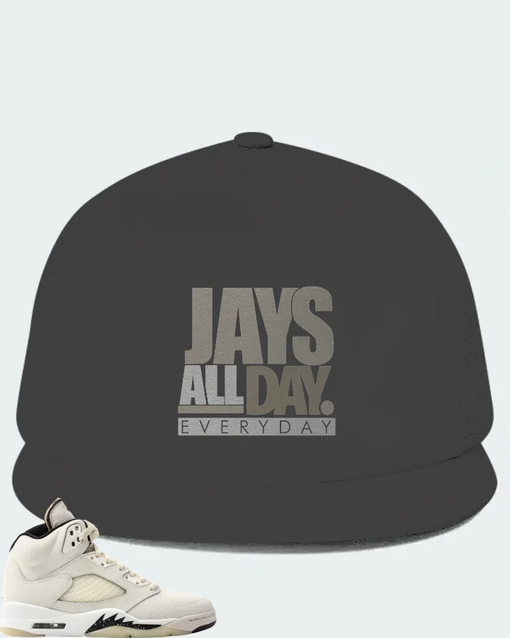 Jordan 5 Retro SE Sail Sneaker Matching Dark Grey Hat - Jays All Day