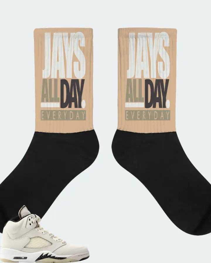 Jordan 5 Retro SE Sail Sneaker Matching Cream Socks - Jays All Day