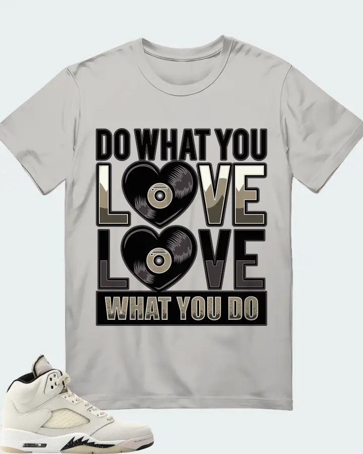 Jordan 5 Retro SE Sail Sneaker Matching Grey T-Shirt - Do You What You Love