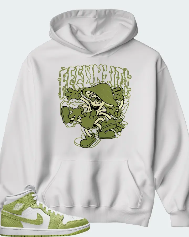 Air Jordan 1 Mid SE Green Python Matching Hoodie