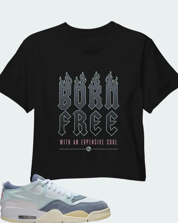 Air Jordan 4 RM Diffused Blue Ashen Slate Matching Crop Top