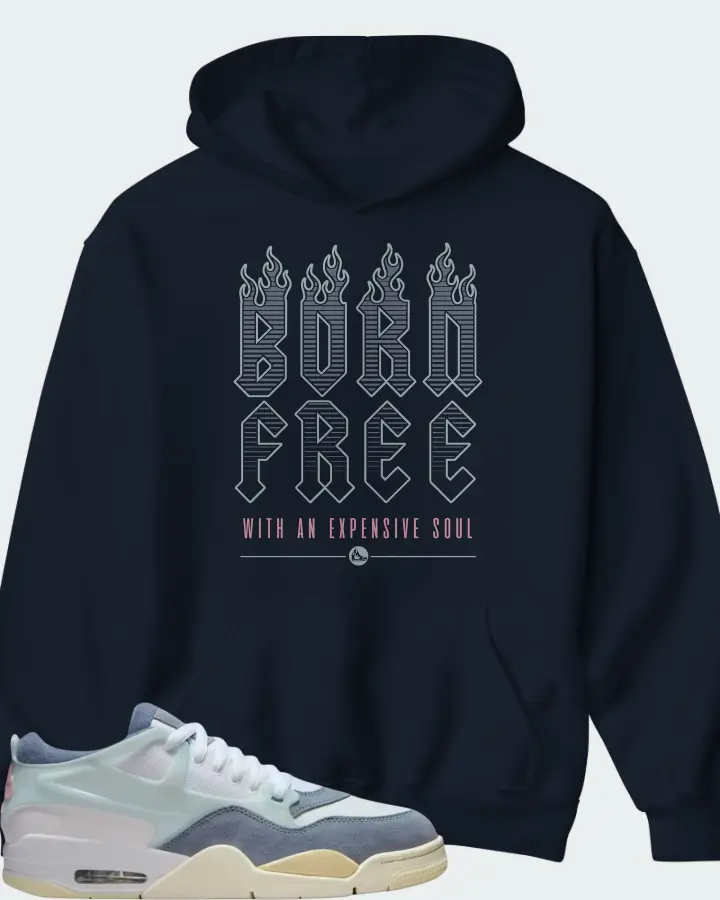 Air Jordan 4 RM Diffused Blue Ashen Slate Matching Hoodie