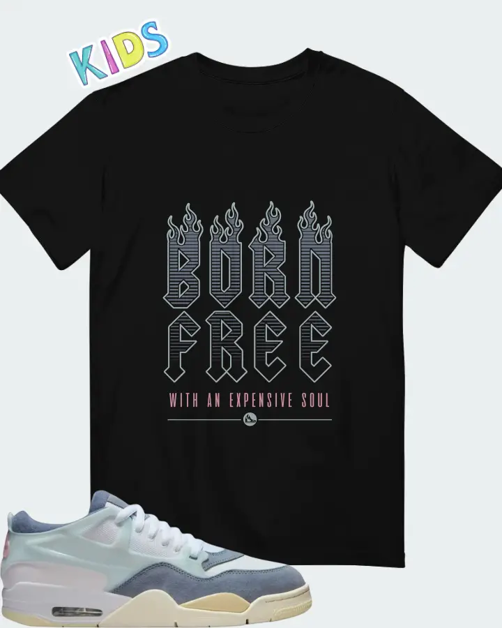 Air Jordan 4 RM Diffused Blue Ashen Slate Matching Kid's T-Shirt