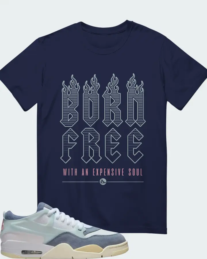 Air Jordan 4 RM Diffused Blue Ashen Slate Matching T-Shirt