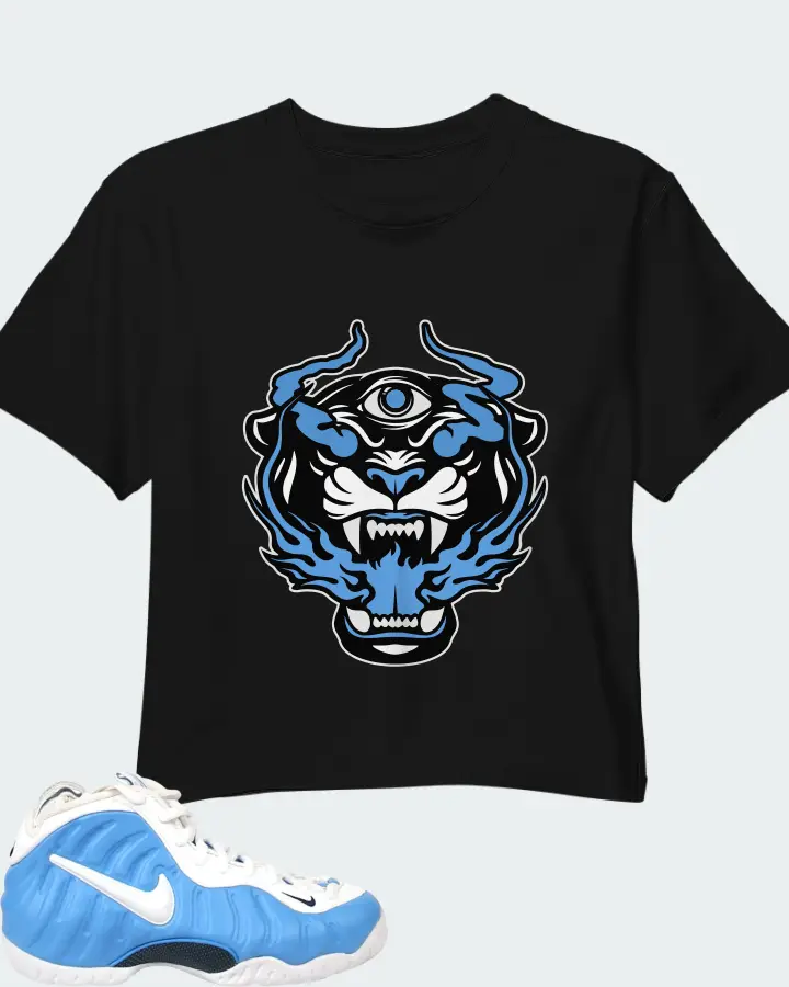 Nike Air Foamposite Pro University Blue Matching Crop Top