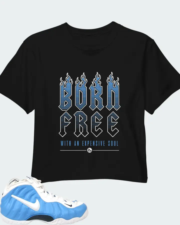 Nike Air Foamposite Pro University Blue Matching Crop Top