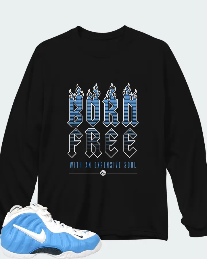 Nike Air Foamposite Pro University Blue Matching Long Sleeve T-Shirt