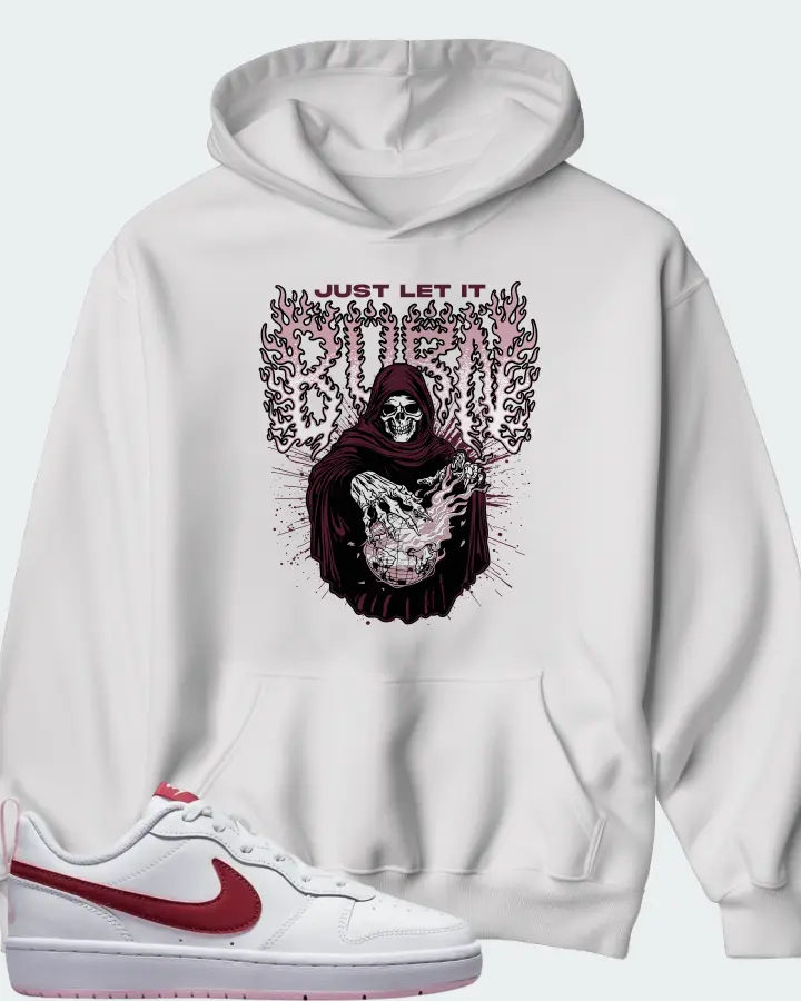 Nike Court Borough Low 2 White Dark Beetroot Matching Hoodie