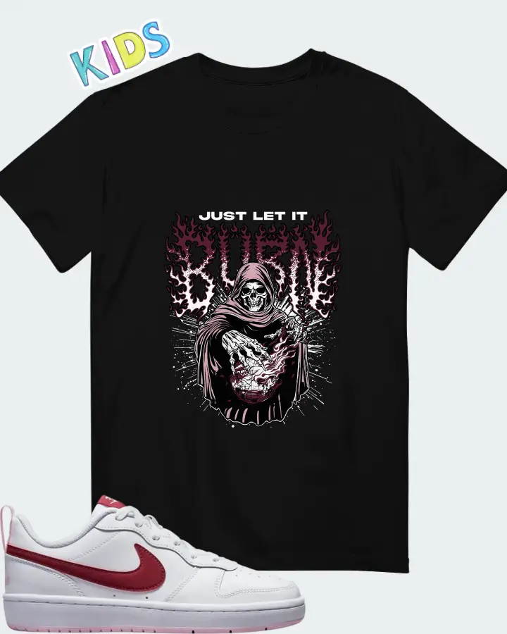 Nike Court Borough Low 2 White Dark Beetroot Matching Kid's T-Shirt
