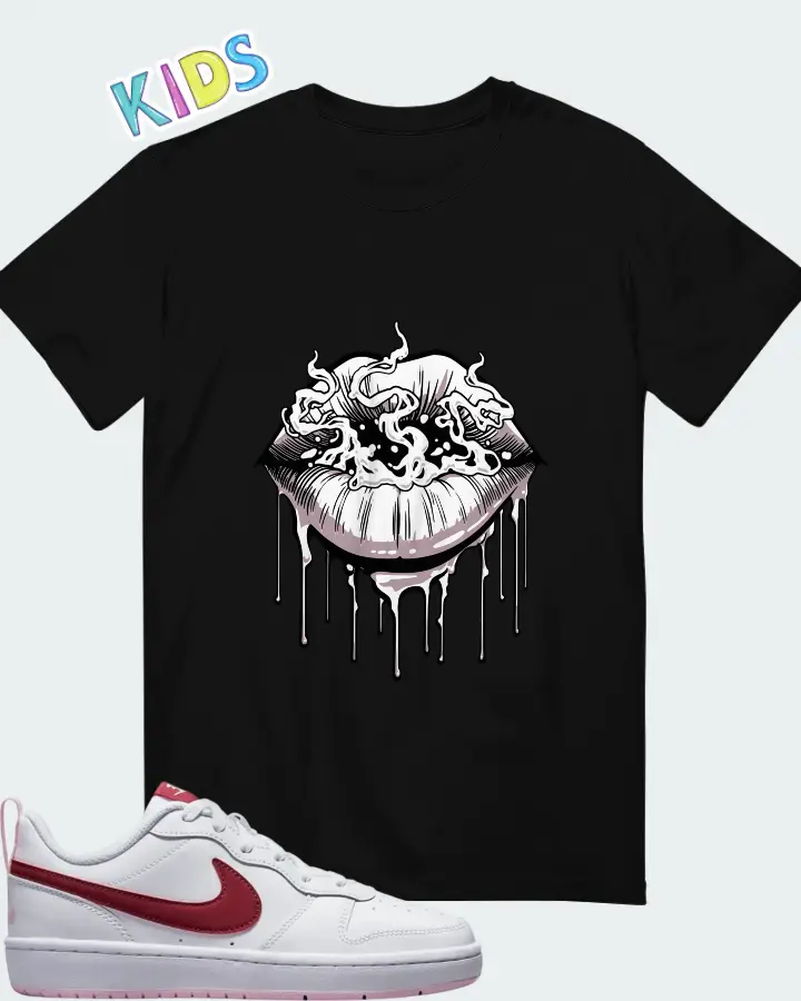 Nike Court Borough Low 2 White Dark Beetroot Matching Kid's T-Shirt
