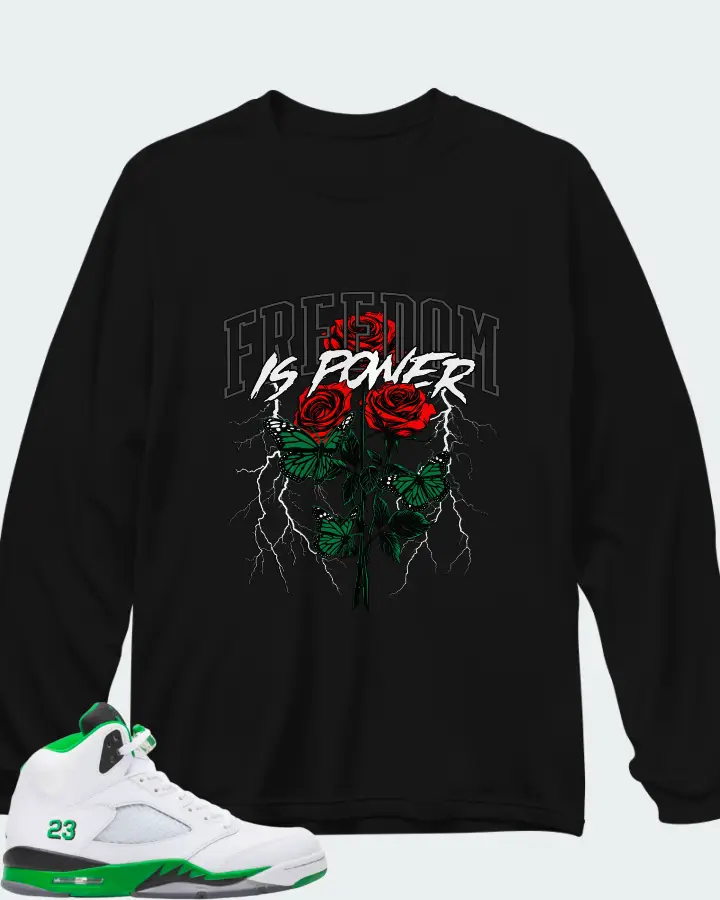 Air Jordan 5 Lucky Green Matching Long Sleeve T-Shirt