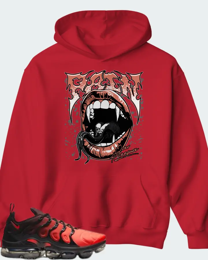 Nike Air VaporMax Plus Black Crimson Gradient  Matching Hoodie