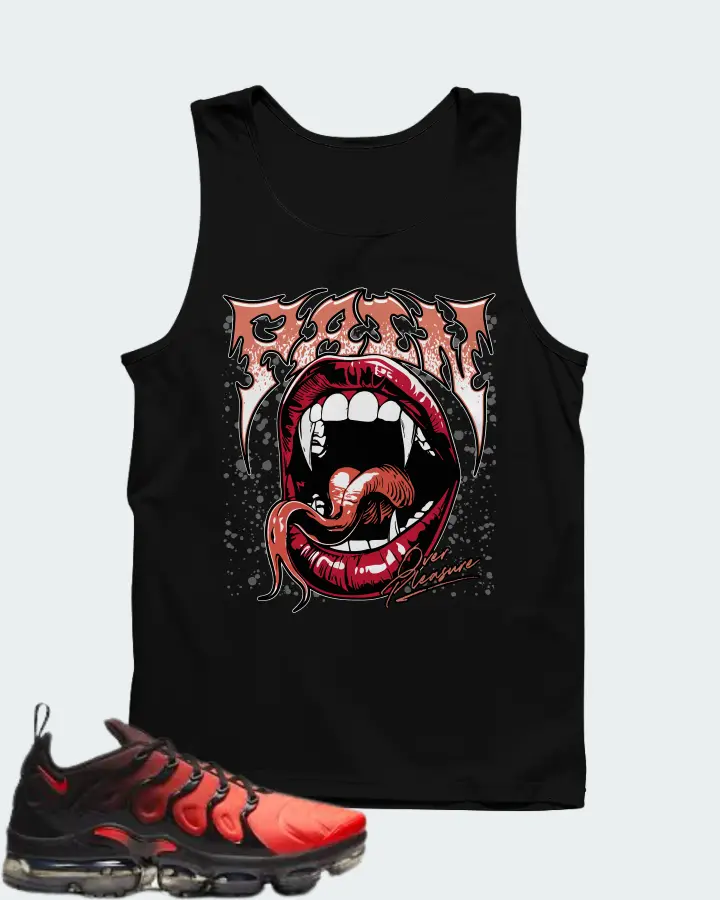 Nike Air VaporMax Plus Black Crimson Gradient  Matching Tank Top