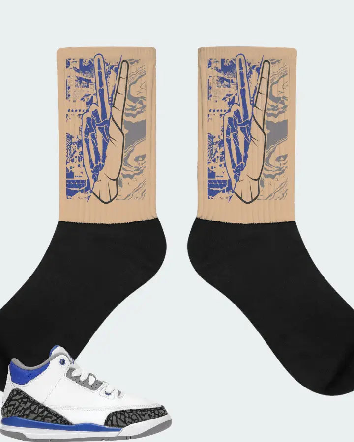Jordan 3 Retro Sneaker Matching Cream Socks - Peace of mind