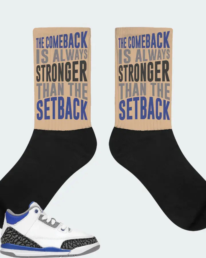 Jordan 3 Retro Sneaker Matching Cream Socks - The Comeback