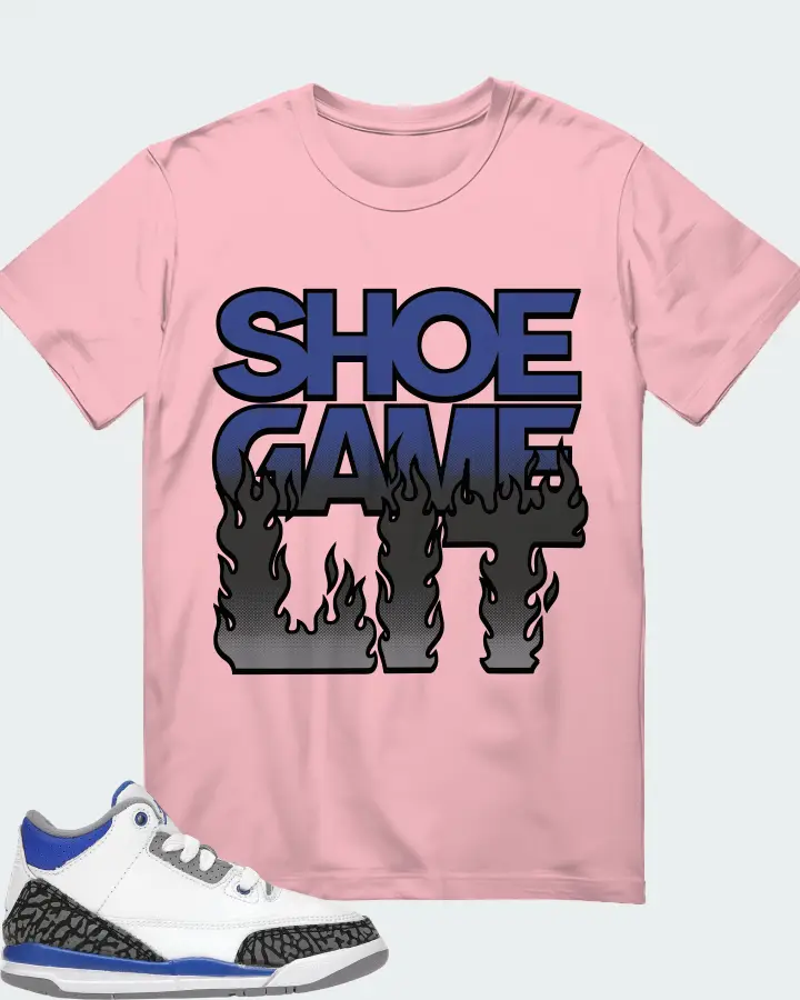 Jordan 3 Retro Sneaker Matching Pink T-Shirt - Shoe Game Lit Refreshed