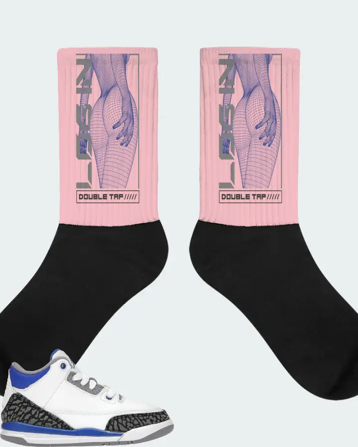 Jordan 3 Retro Sneaker Matching Pink Socks (LOGIN) - View 1