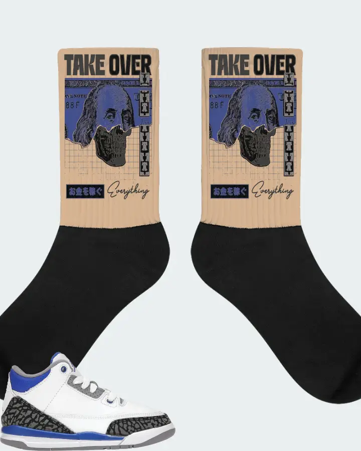 Jordan 3 Retro Sneaker Matching Cream Socks - Take Over