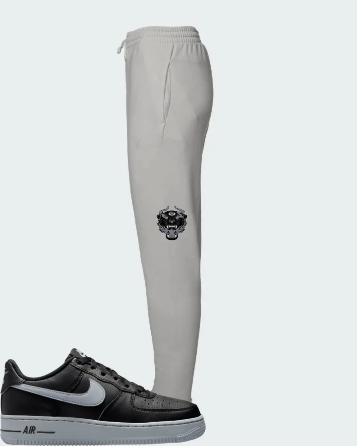 Nike Air Force 1 Low Black Wolf Grey Matching Joggers