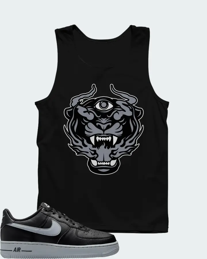 Nike Air Force 1 Low Black Wolf Grey Matching Tank Top