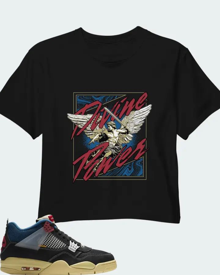 Union LA x Air Jordan 4 Retro Off Noir Matching Crop Top