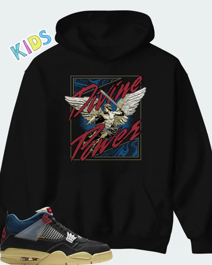 Union LA x Air Jordan 4 Retro Off Noir Matching Kid's Hoodie