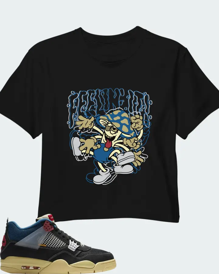 Union LA x Air Jordan 4 Retro Off Noir Matching Crop Top