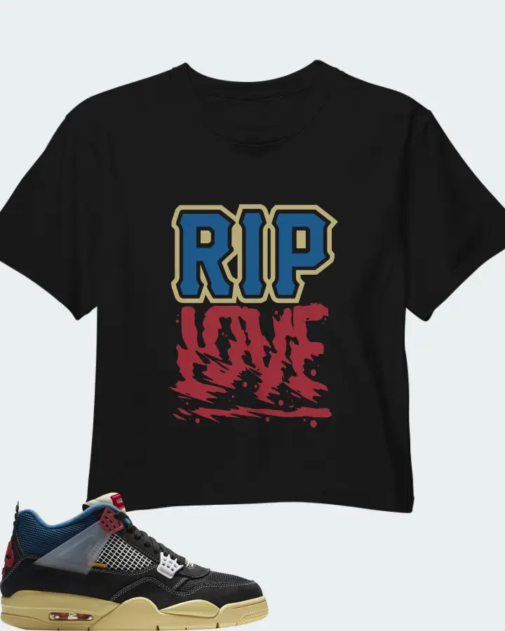 Union LA x Air Jordan 4 Retro Off Noir Matching Crop Top