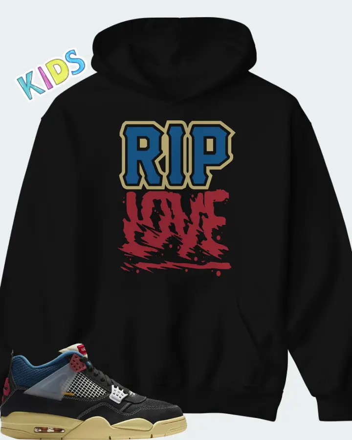 Union LA x Air Jordan 4 Retro Off Noir Matching Kid's Hoodie