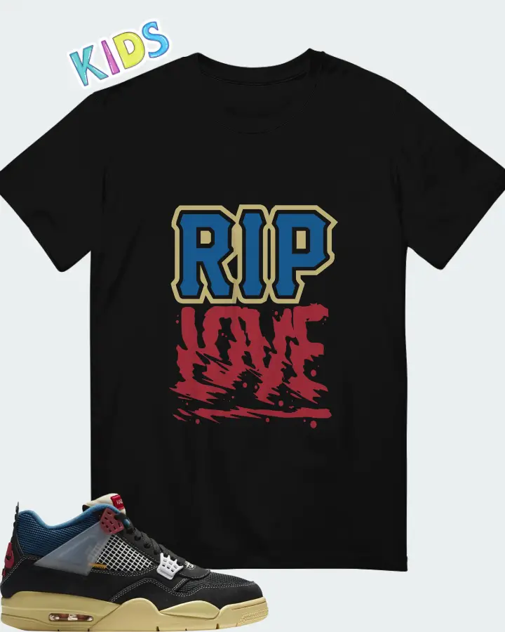 Union LA x Air Jordan 4 Retro Off Noir Matching Kid's T-Shirt