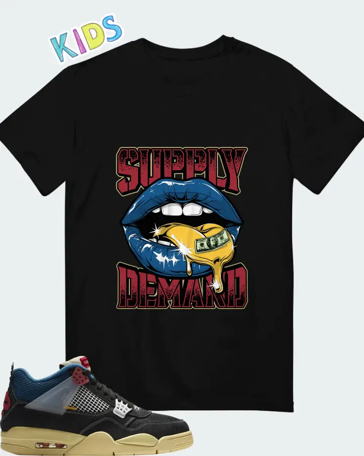 Union LA x Air Jordan 4 Retro Off Noir Matching Kid's T-Shirt