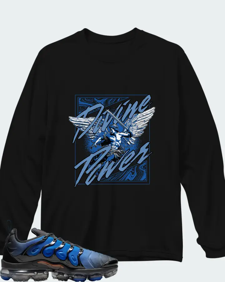 Nike Air VaporMax Plus Blue  Matching Long Sleeve T-Shirt