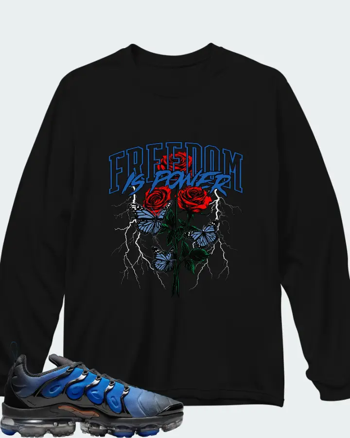 Nike Air VaporMax Plus Blue Matching Long Sleeve T-Shirt