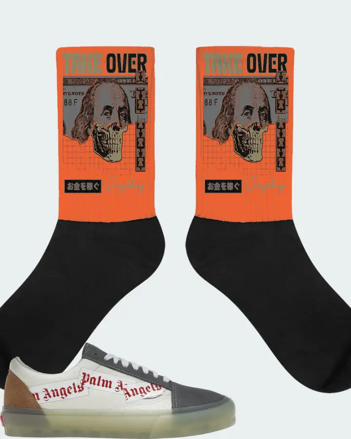 Vans Old Skool VLT LX Sneaker Matching Orange Socks - Take Over
