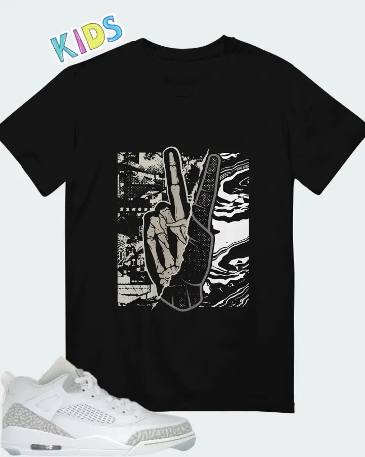 Air Jordan Spizike Low White Metallic Silver Barely Blue Neutral Grey Matching Kid's T-Shirt