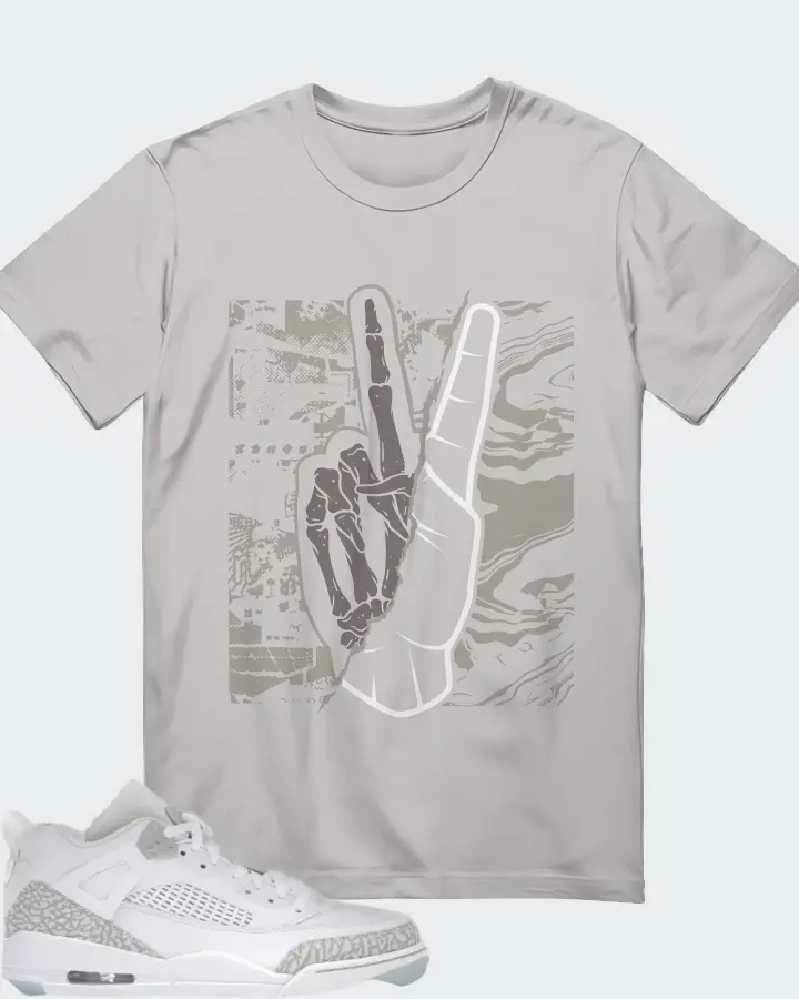 Air Jordan Spizike Low White Metallic Silver Barely Blue Neutral Grey Matching T-Shirt