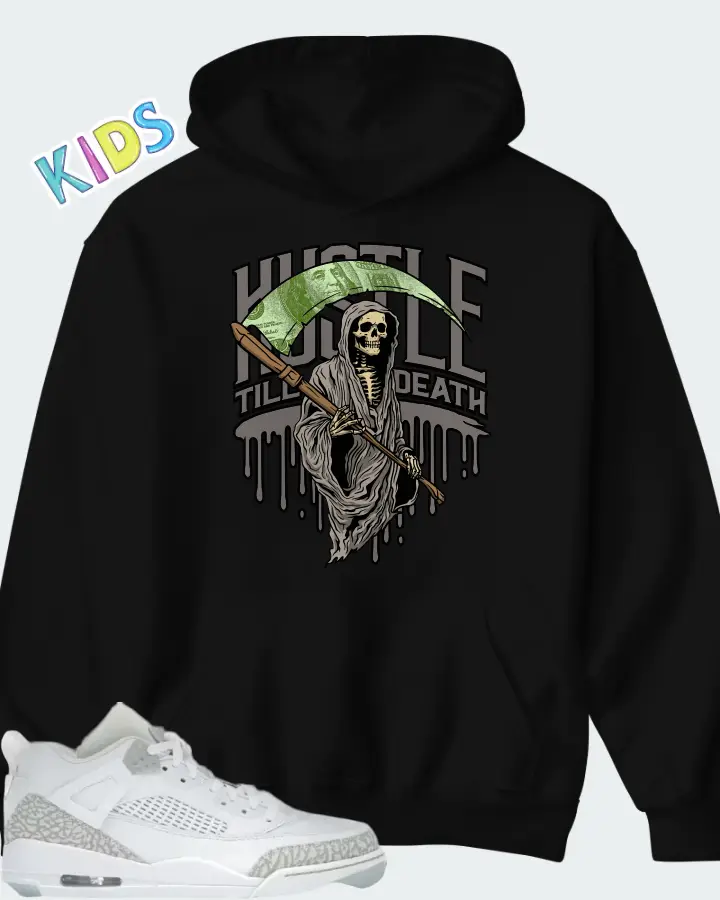 Air Jordan Spizike Low White Metallic Silver Barely Blue Neutral Grey Matching Kid's Hoodie