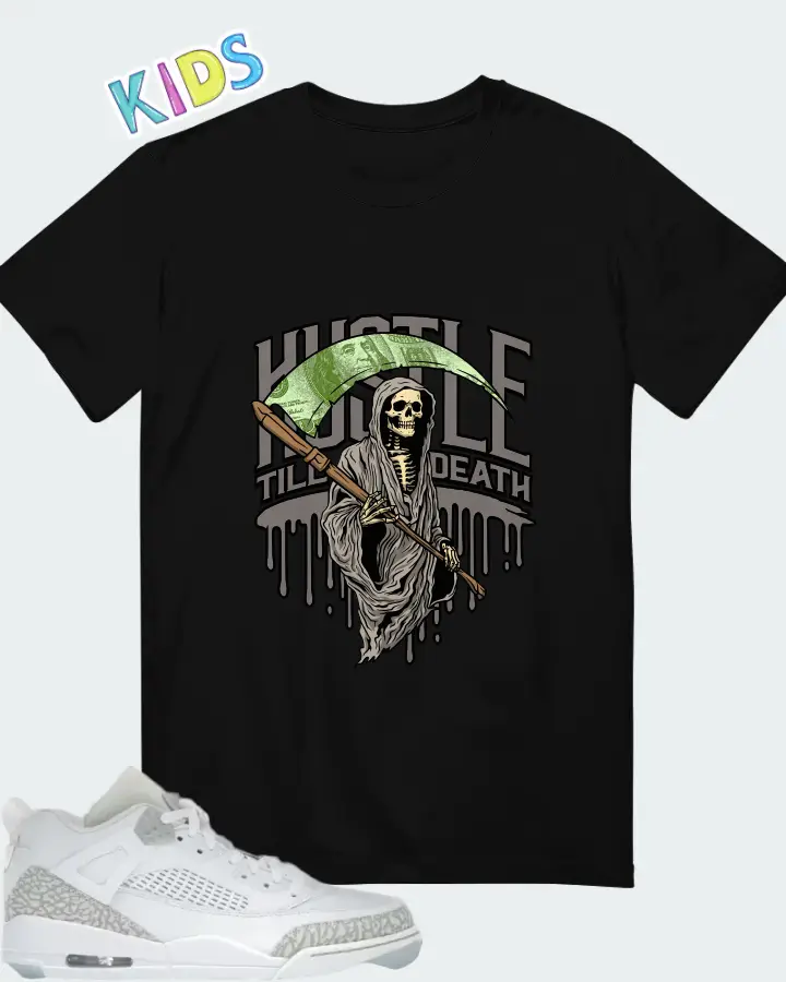 Air Jordan Spizike Low White Metallic Silver Barely Blue Neutral Grey Matching Kid's T-Shirt