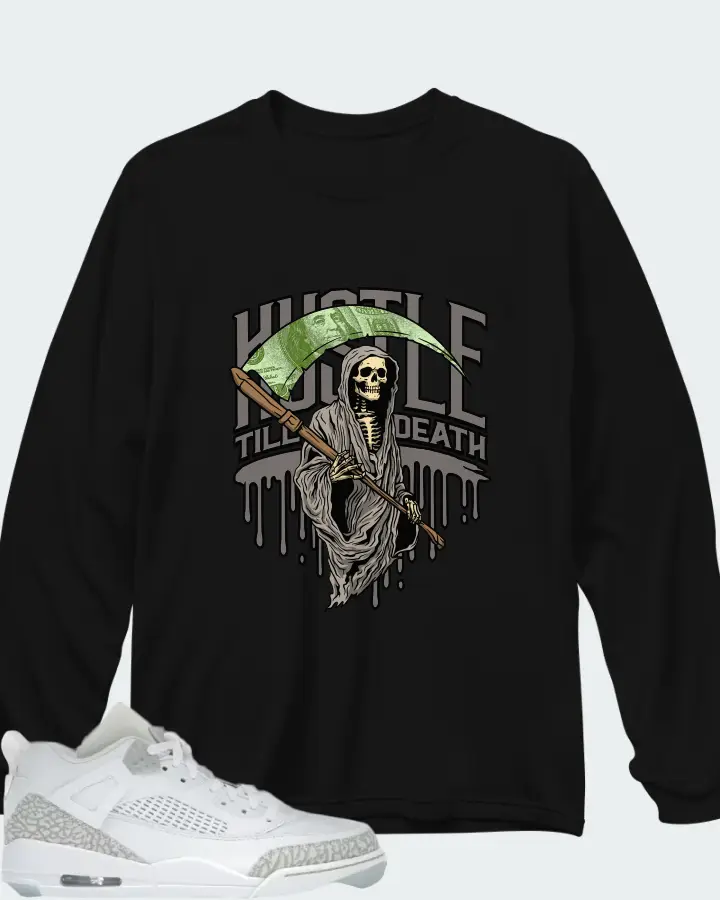 Air Jordan Spizike Low White Metallic Silver Barely Blue Neutral Grey Matching Long Sleeve T-Shirt