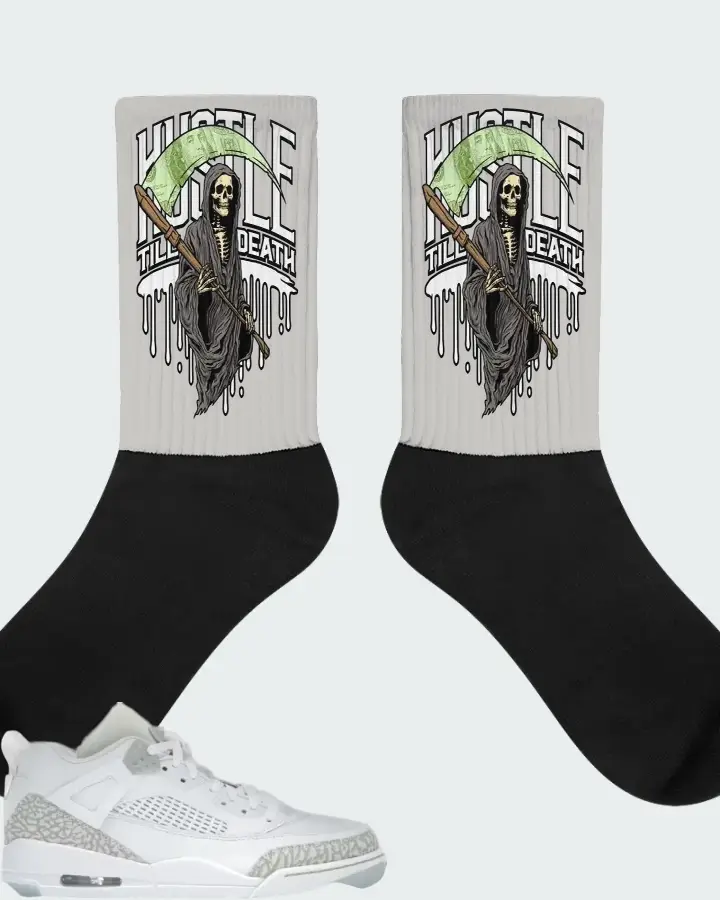 Air Jordan Spizike Low White Metallic Silver Barely Blue Neutral Grey Matching Socks