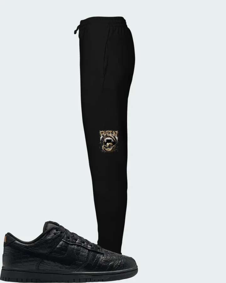 Nike Dunk Low Black Metallic Gold Off Noir Black Matching Joggers