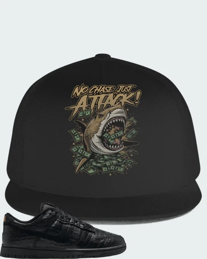 Nike Dunk Low Black Metallic Gold Off Noir Black Matching Hat
