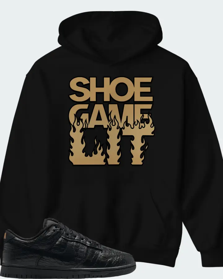 Nike Dunk Low Black Metallic Gold Off Noir Black Matching Hoodie
