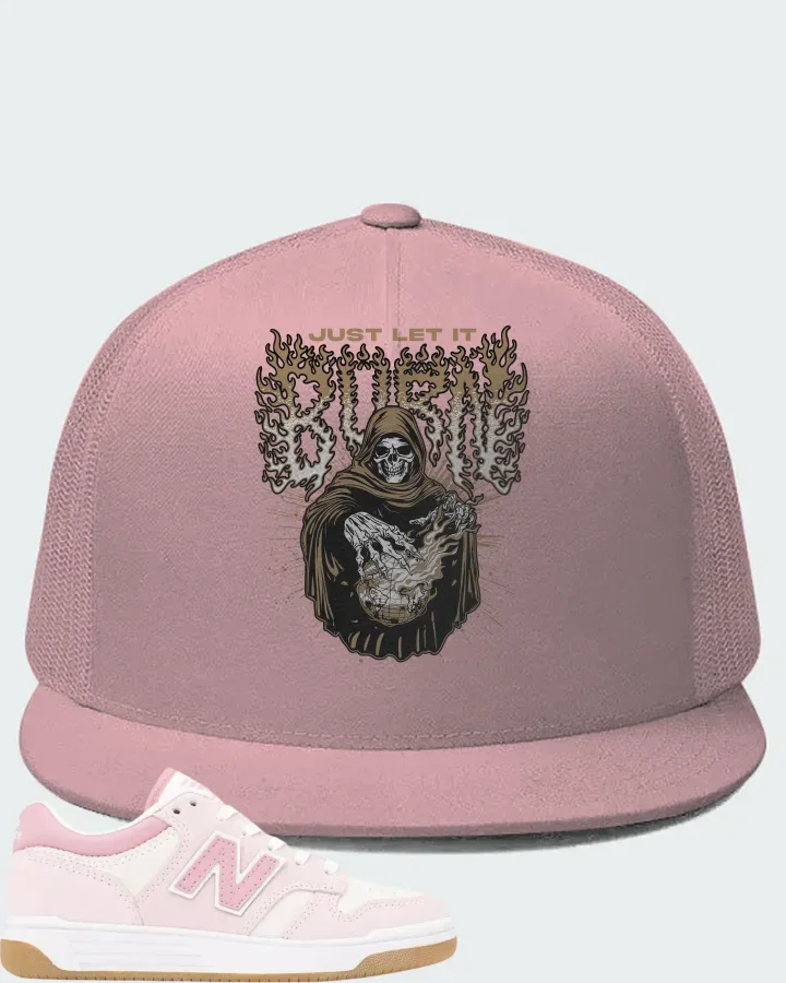 New Balance 480 Big Kid Pink White Matching Hat